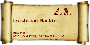 Leichtman Martin névjegykártya